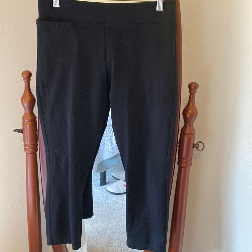 American Giant high rise ponte knit pant in black, size 6
